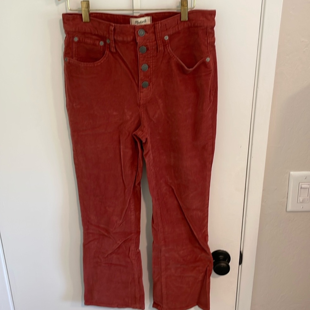 Madewell Corduroy Cali Demi Boot Size 28 Brick Red